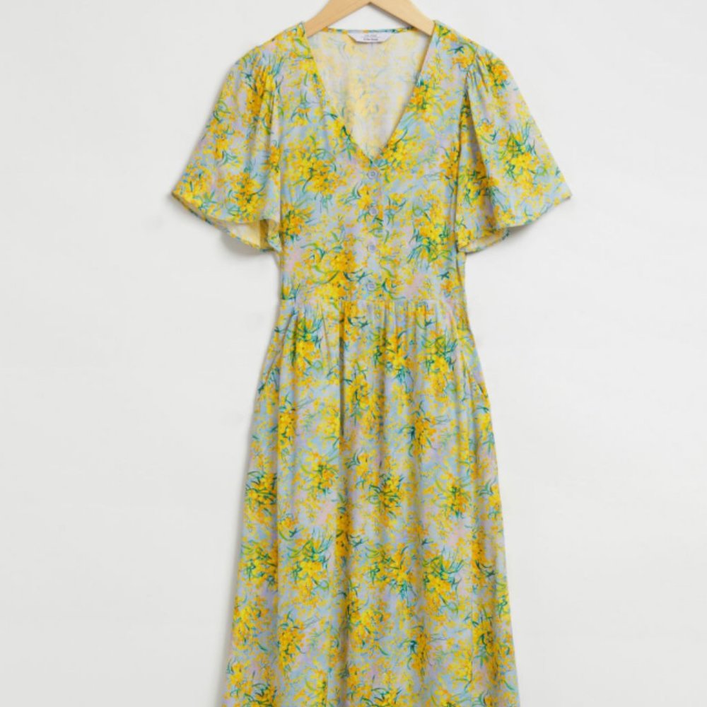 & Other Stories Flutter-Sleeve Midi Dress